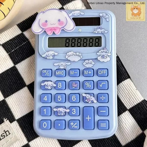 Электронный калькулятор Sanrio Cinnamoroll с большими ушами, 8-разрядный, портативный, миниатюрный