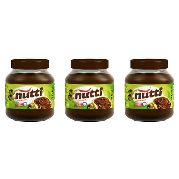 Nutti Шоколадная паста, 330 г, 3 шт