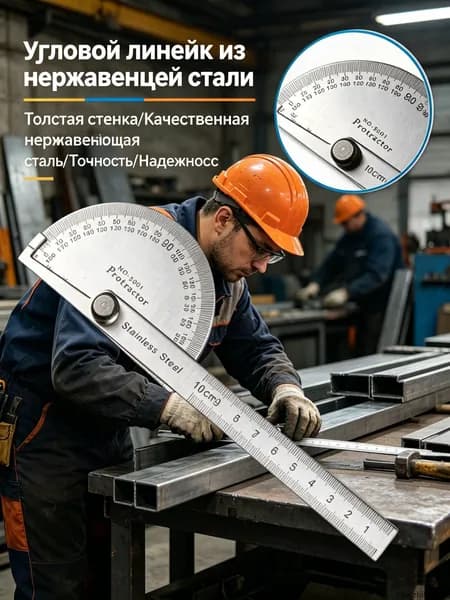 Угловая линейка из нержавеющей стали, подходящая для деревообработки