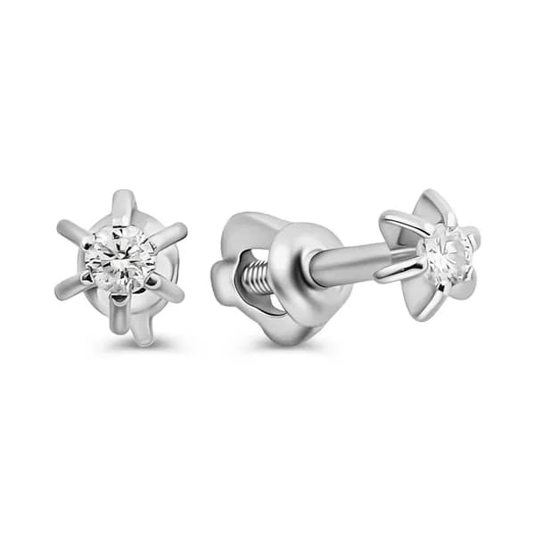 Серьги женские с бриллиантами из белого золота 585 пробы 585GOLD