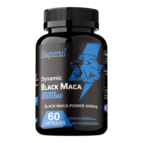 Капсулы Buporai Black Maca - содержат 1000 мг черной маки - поддержка энергии и повышение жизненной силы