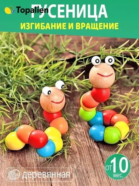 Деревянная развивающая гусеница Монтессори для малышей HTF55 1R