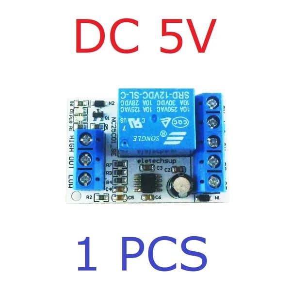 Релейный модуль TTL UART SRD-12VDC-SL-C 10А DC12V, одноканальная плата управления для Arduino, ПК, переключение AC/DC нагрузок