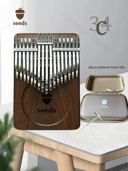 Калимба хроматическая До мажор 34 нот Kalimba Двухслойное