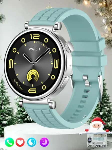SACOSDING Смарт-часы, 41mm,  Умные часы Smart Watch  Edition2026,  (наручные смарт часы для айфон/андроид) электронные Зеленый + серый кремний