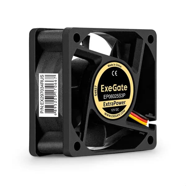 Кулер для корпуса ПК ExeGate 60мм, 31дБ, 23.4cfm, черный EX297034RUS
