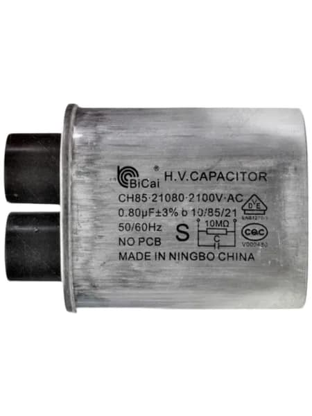 Конденсатор СВЧ печи CH85 0,8 3%мкФ, высоковольтный, 2100V (CH8521080), x85080