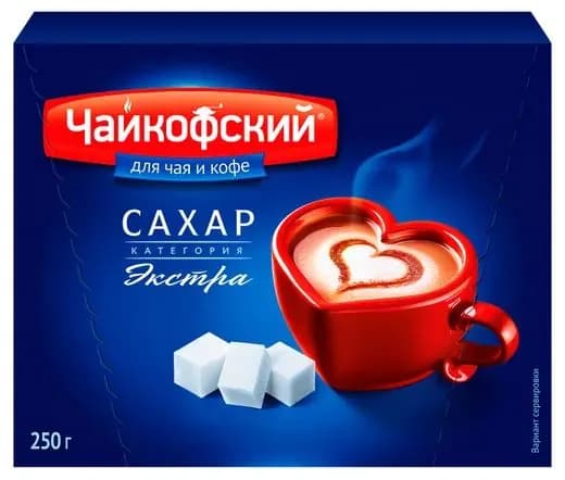 Чайкофский Сахар Белый Кусковой 250г. 1шт.