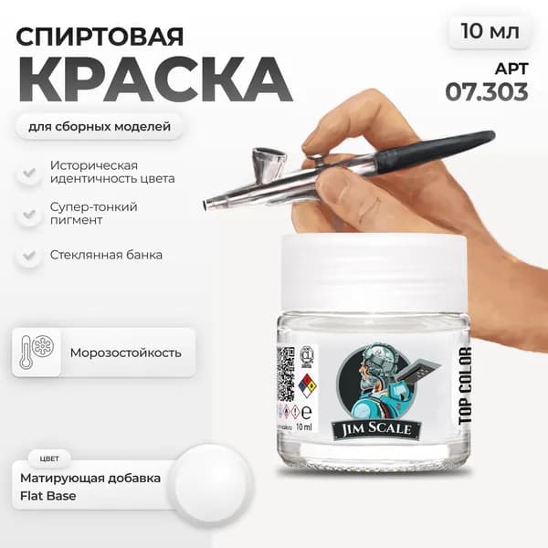 Спиртовая краска для сборных моделей Jim Scale: Матирующая добавка Flat Base 10мл