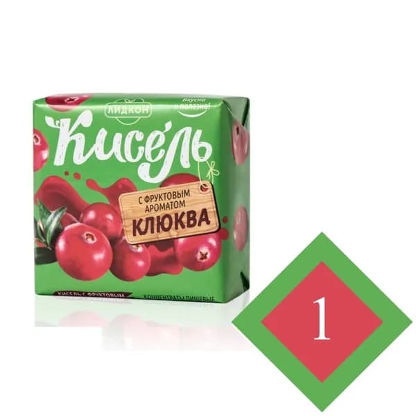Кисель Лидкон, вкус: Клюква, 220г.