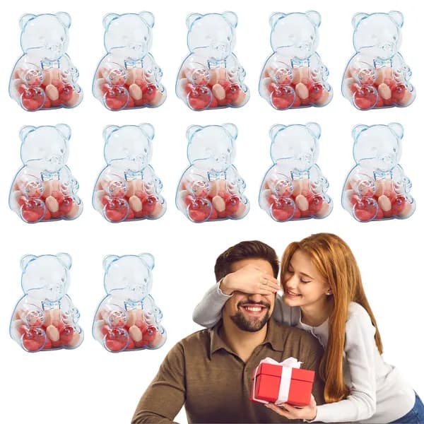 Синяя конфетница в форме медвежонка, 12 шт.