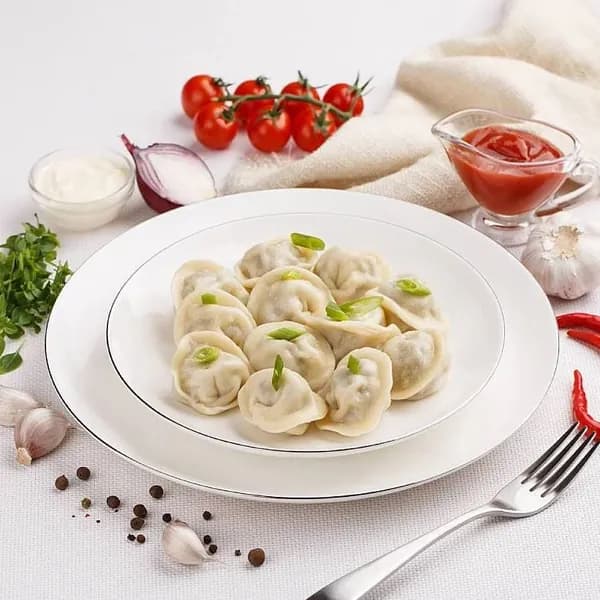 Пельмени с говядиной и свининой (ручная лепка) 450г
