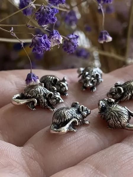 Денежная мышка из серебра 925 пробы