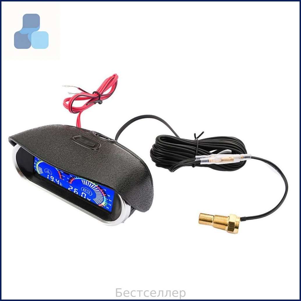 Датчик с ЖК-дисплеем 12V 24V Для Контроля Температуры И Напряжения Воды Автомобильный