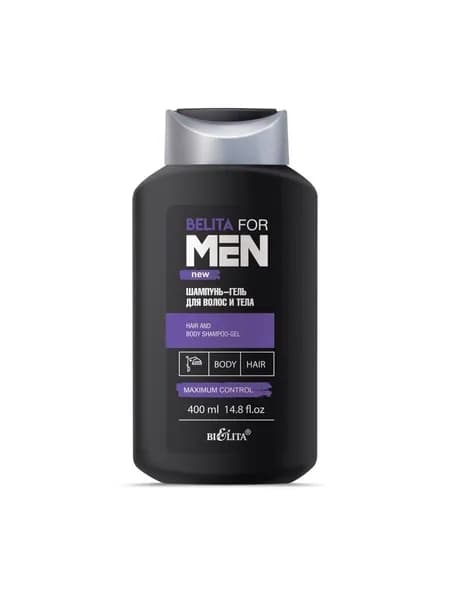 БЕЛИТА Шампунь-гель для волос и тела Belita for Men, 400 мл