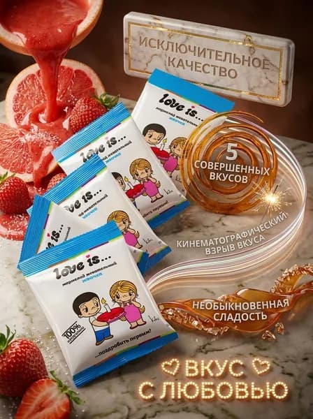Жевательный мармелад Love Is со вкусом жвачки - 20 гр - 5 шт