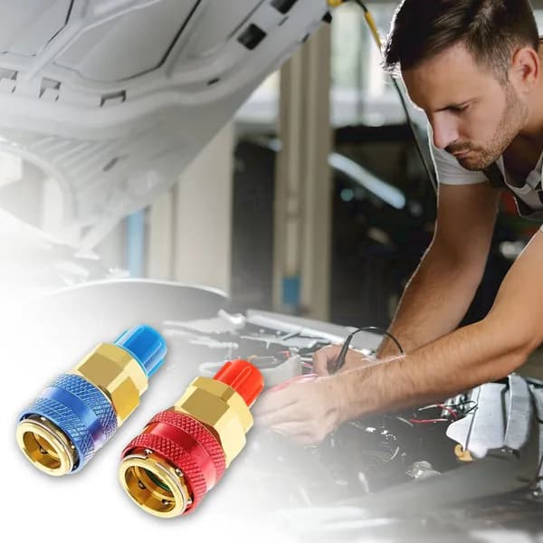 Быстроразъёмный соединитель QC-12 для хладагента R134a, латунный, 1/4 дюйма (10 мм), низкого и высокого давления