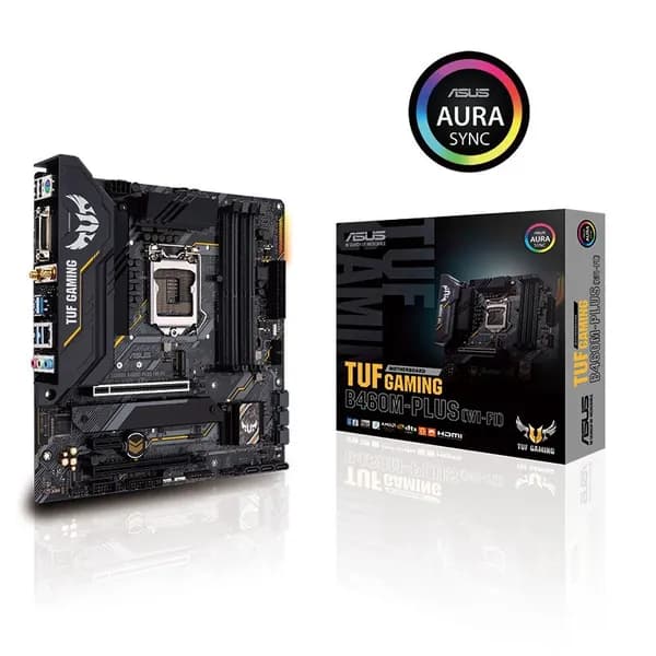 ASUS Системный блок TUF GAMING B460M-PLUS WI-FI), TUF GAMING B460M-PLUS WI-FI, черный, серый металлик