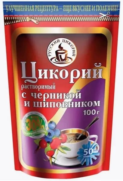 Русский цикорий Цикорий растворимый с черникой и шиповником 100 г.