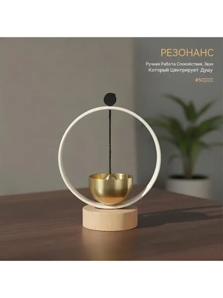 Поющая чаша для йоги с ветряными колокольчиками
