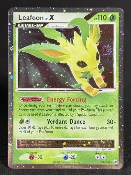 Портативные карты PKM U Настройка и прокси высококачественной фольги Leafeon LV.X Majestic Dawn (MD) #99