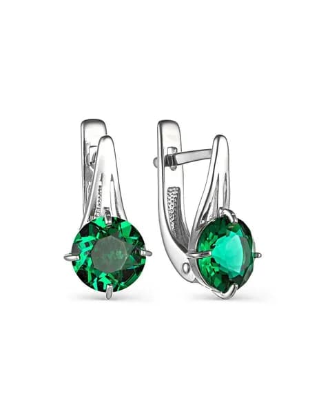 Серьги с Изумрудом Костромской завод