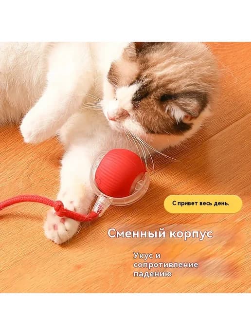 Игрушка для кошек интерактивная умный мяч,красный