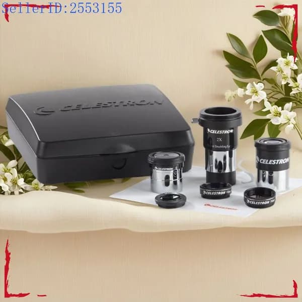 Набор аксессуаров Celestron AstroMaster (#94307) для телескопа: 2 окуляра, линза Барлоу, 3 светофильтра, тряпочка для чистки оптики, пластиковый кейс