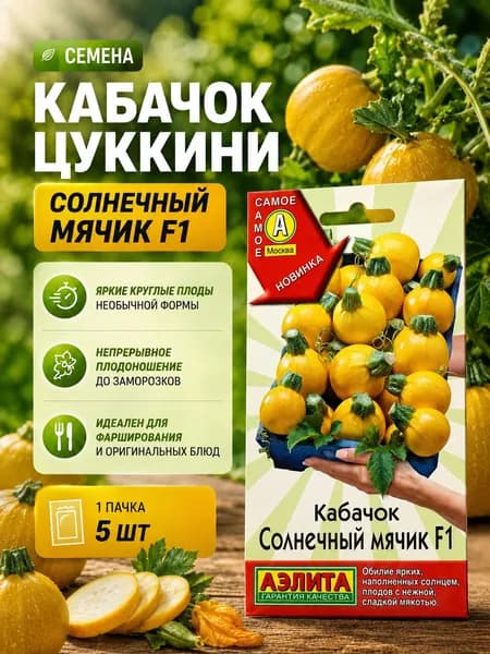 семена кабачков кустовых Солнечный мячик F1