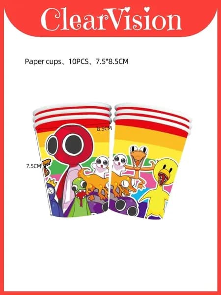Декорации для вечеринки Roblox Rainbow Friends премиум качества для детских праздников, кружка