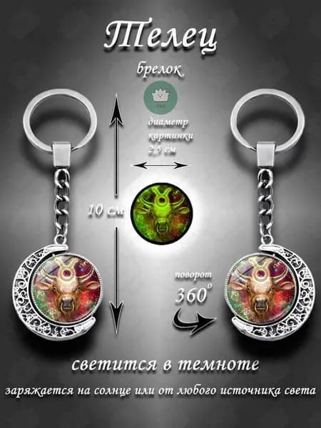 Брелок для ключей Телец знаки зодиака 360