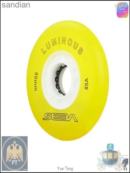 Колеса для роликов светящиеся Seba Luminous 80mm/85A желтые 4шт