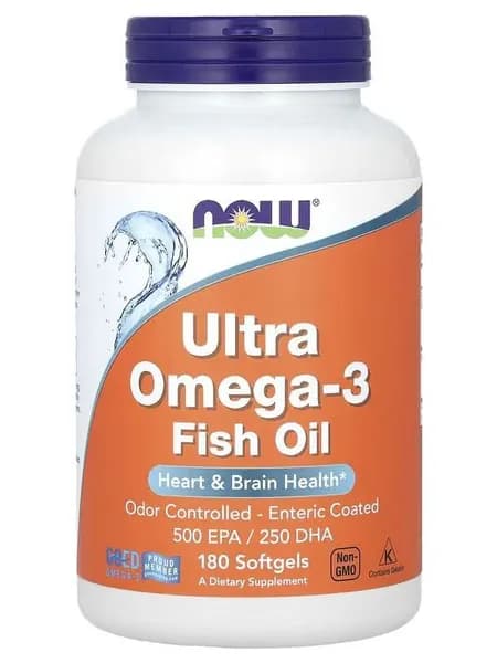 Омега 3 Ультра NOW Ultra Omega-3 Fish Oil 180 гелиевых капсул