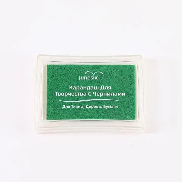 Печатная подушка для резиновых штампов, цвет травяной зеленый, 7.8x5.5 см, чернила на губке в пластиковом корпусе