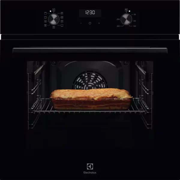 Встраиваемый духовой шкаф Электрический духовой шкаф с конвекцией, приготовление на пару, объем 65 л, 8 режимов, очистка каталитическая, 2 стекла в дверце, направляющие проволочные, черный цвет