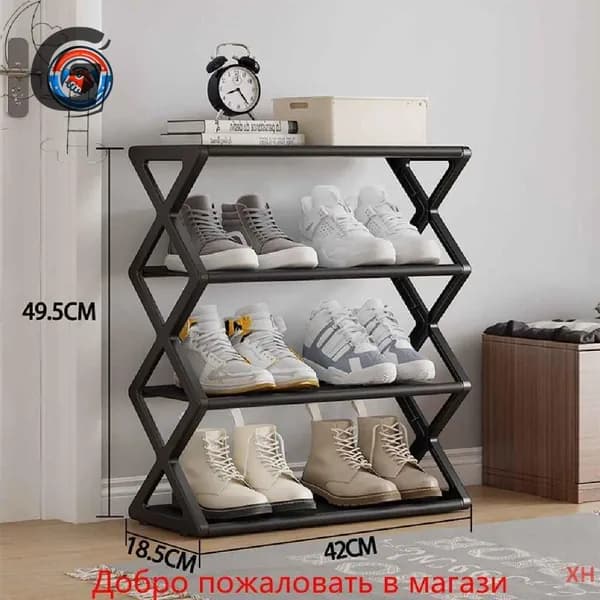 Этажерка для обуви, Нержавеющая сталь, Пластик, 42х18.5х49.5 см