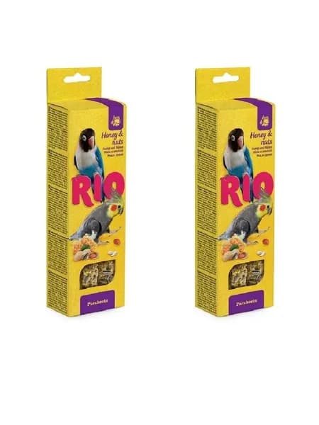 RIO Палочки для средних попугаев с Медом и орехами 2шт*75г (2 штуки)