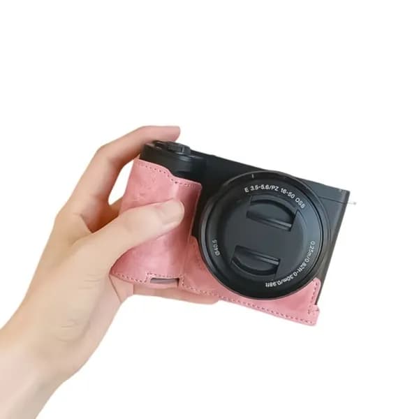 (1 шт.) Подходит для Sony ZVE10 II base кожаный чехол защита наполовину в комплекте-розовый