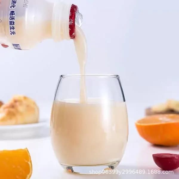 Напиток с кисломолочным вкусом, комплект из 12 бутылок, с пребиотиками для улучшения работы желудка