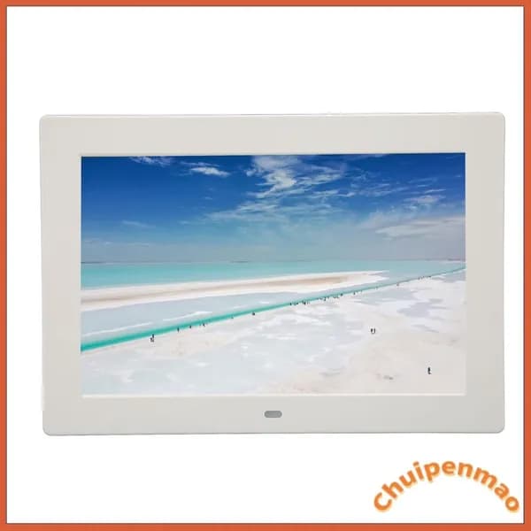 10 Inch Digital Photo Frame, Высококачественный IPS экран, для домашнего использования и подарков Белый американский стандарт
