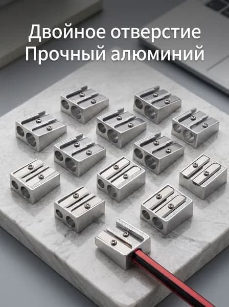 Металлическая скошенная точилка для карандашей