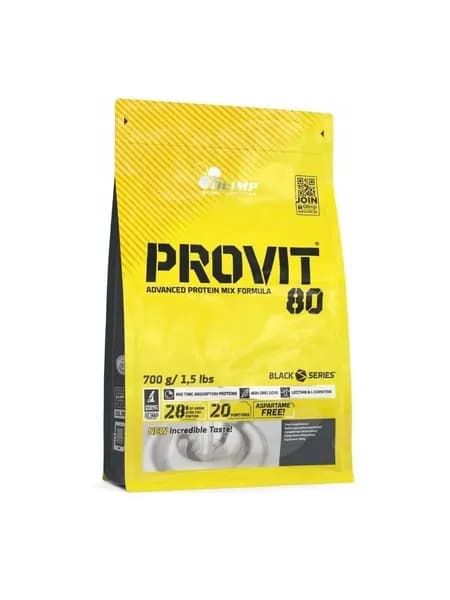 Olimp Sport Nutrition Provit 80, Сывороточный протеин + Соевый изолят, порошок 700г со вкусом ванили, Спортивное питание с карнитином, холином для набора мышечной массы и для похудения