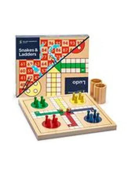 Yellow Mountain Imports 2-in-1 Schlangen und Leitern, Ludo Настольная игра из дерева