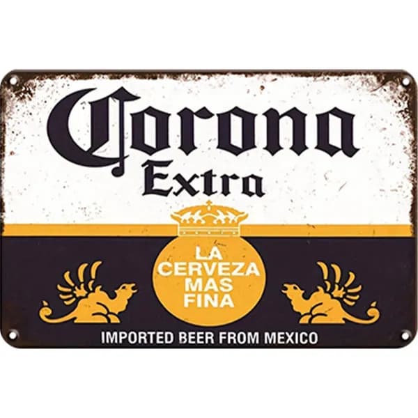 Винтажная металлическая пластина Corona Beer, 30 20 см, прямоугольная настенная картина для бара