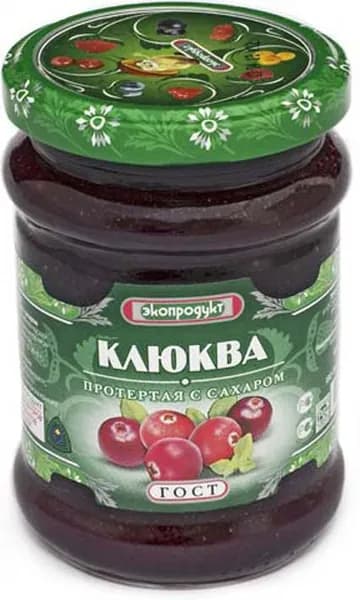 Клюква Экопродукт, с сахаром, 320 г