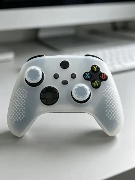 Силиконовый чехол для геймпада / 2 накладки на стики для джойстика XBOX Series X S белый