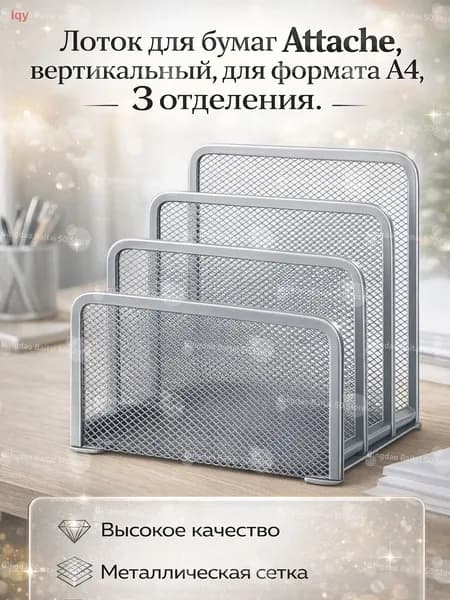 Вертикальный лоток для бумаг с 3 отделениями, формат A4
