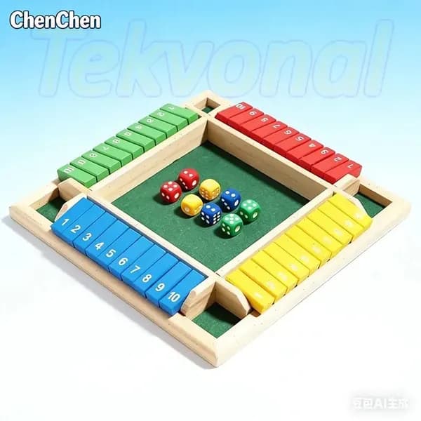 Настольная игра "Закрой коробку" (Shut The Box) для развития математики у детей 4-7 лет