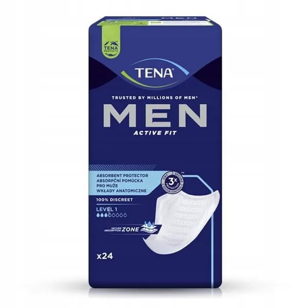 Прокладки урологические для мужчин Tena Men Level 1 Light, 3 капли, 300 мл, 24 штуки