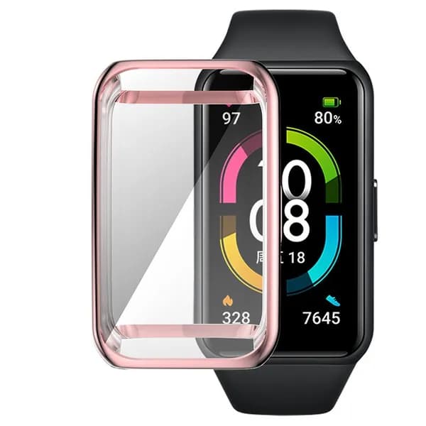 чехол для huawei band 7 6 / honor band 7 6, мягкий корпус с полным покрытием из тпу